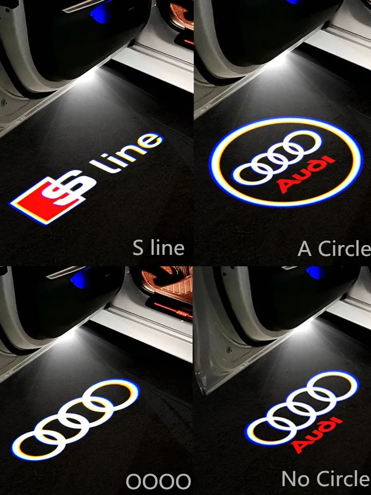LED Car Door Projector Light For Audi Q3 8U Q5 Q7 Q8 TT A1 8X A3 8V V8