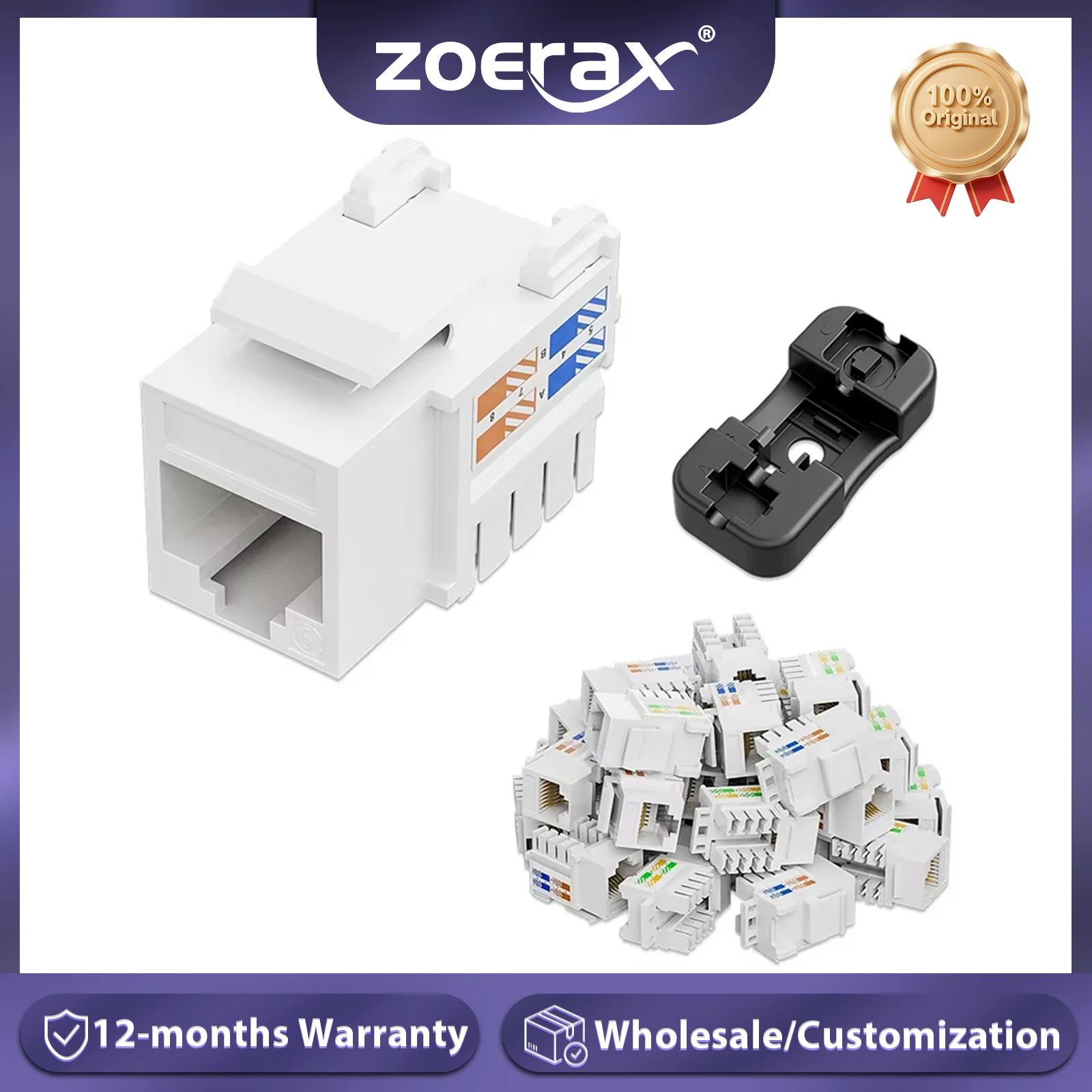 ZoeRax Cat6 Keystone Jack RJ45 Keystone Jack and Keystone Punch