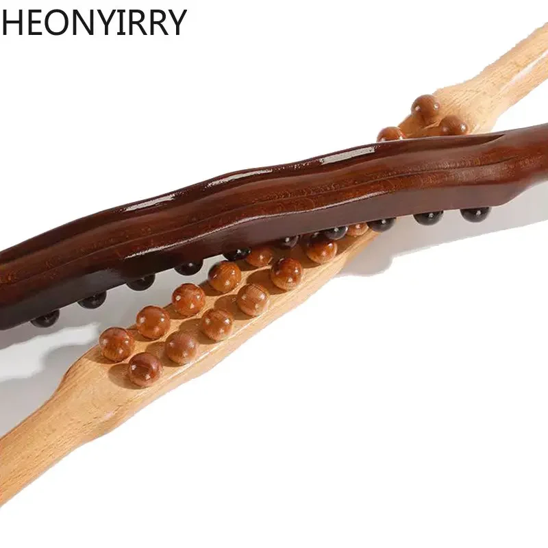 muscle massager stick massage tool 8/20 beads Gua Sha massage stick carbonized wood back scrapping meridian therapy wand muscle relaxing body massager Guasha