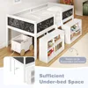 Children Beds, Low Loft Twin Size, Wooden Loft Bed with Ladder Blackboard, 2-Step Ladder, 4 Chalkboards, 2 Moveable Bookcases 4