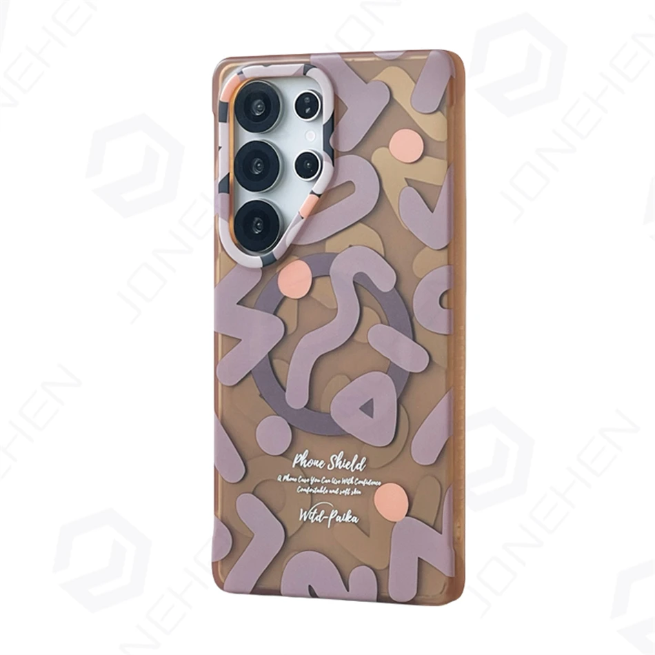 Geometric Graffiti Shockproof Magnetic Wireless Charge Case Cover