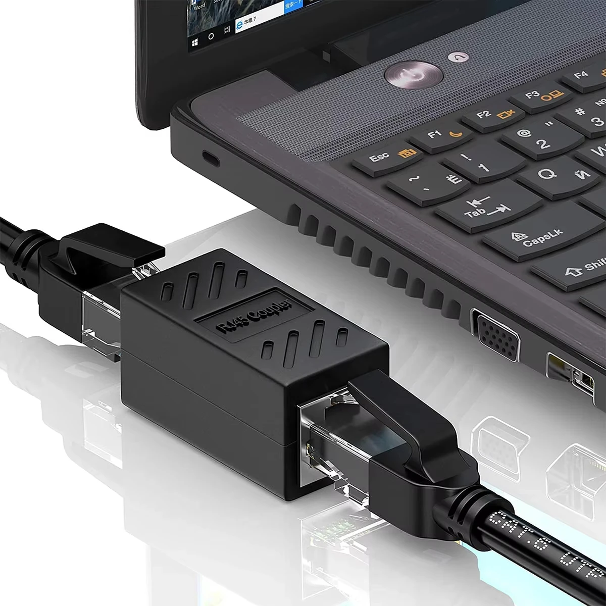 네트워크 케이블 페어 커넥터 연장 어댑터 RJ45 CAT6A 7 기가비트 듀얼 패스 크리스탈 헤드 광대역 어댑터 인터페이스 스트레이트 T