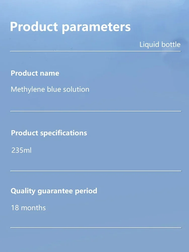 Fish Disease Medicine 235ML Methylene Blue Solution Ornamental Fish for Aquarium Removal of White Spots and Fish Disease Medicine Koi Goldfish Betta