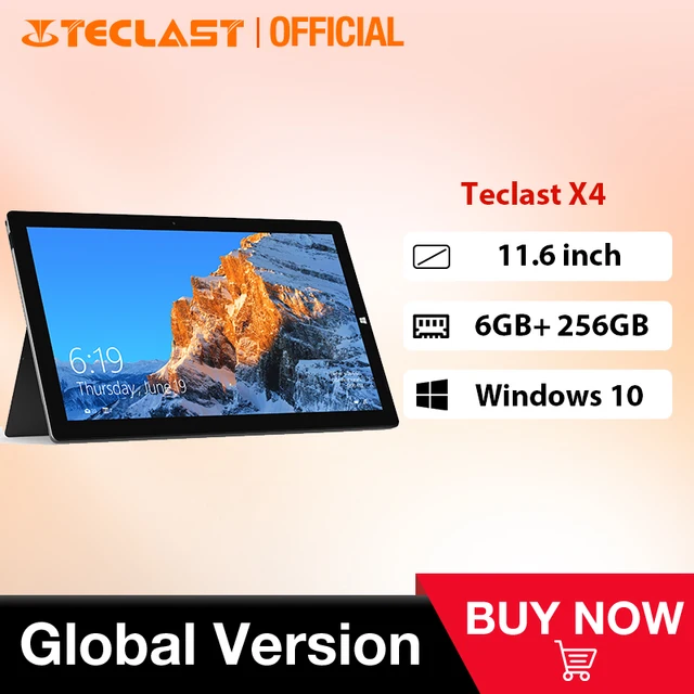 Teclast X4 11.6" 2 in 1 Tablet 1920x1080 Windows 10 6GB RAM 256GB SSD Tablets PC Intel Gemini Lake N4100 Laptop Dual Camera 1