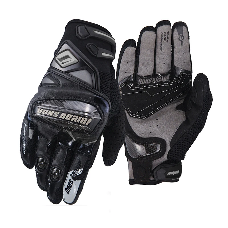 Ones Again! Motorcycle Gloves Breathable Carbon Fiber Moto Motorbike Racing Gloves Motocross Riding