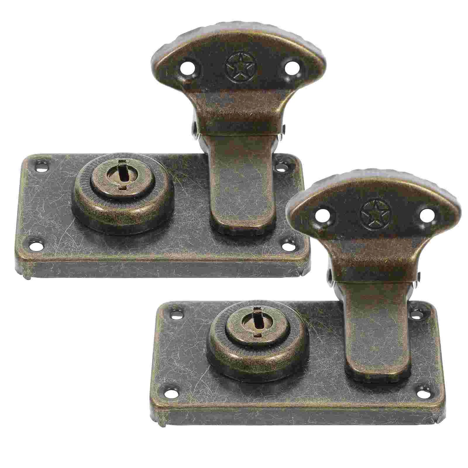 Suitcase Lock Vintage Latch Hasp Padlock Latches for Wood Boxes 2 Pcs