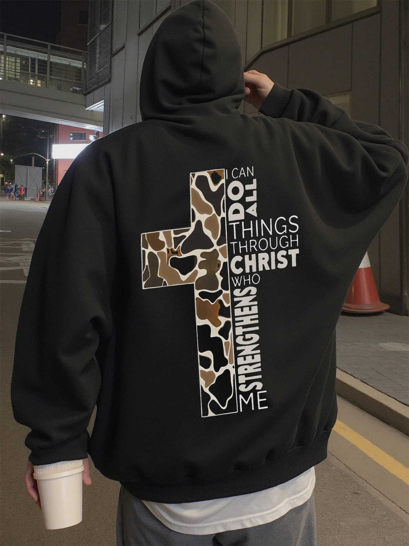 Hoodie for Man Street Wear Cross Design Camouflage Pattern Graphic Hoodies Men Wearing in Spring, Autumn, and Winter Sweatshirt