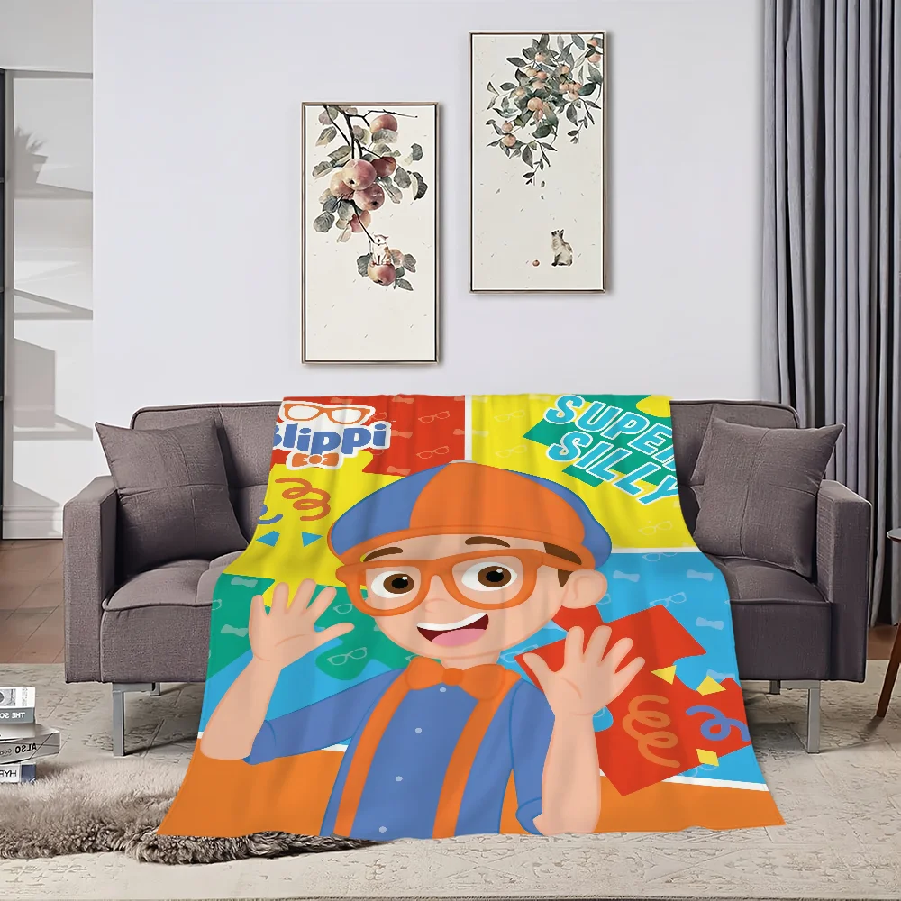 Cartoon TV B-Blippi Blanket Skin friendly comfort warm soft plush blanket suitable sofa living room office bedroom 3