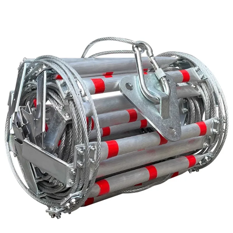 3M Aluminum alloy soft ladder Steel wire rope Fireproof and wear-resistant climbing ladder Engineering High-rise rescue