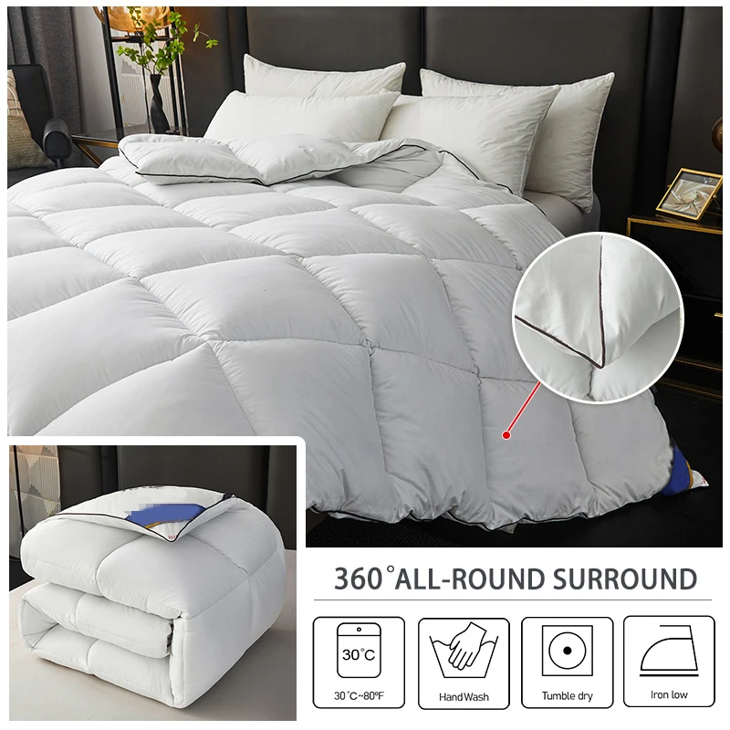 Winter Warm Thicken Duvet 100% Cotton Face Filling Fiber Down Quilts 150x200cm Home Sleeping White Duvet 1pc