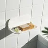 Foldable Wall Shelf Punch-Free Wall-mounted Plastic Floating Shelf Household Bathroom Toilet Towel Clothes Storage Rack 2