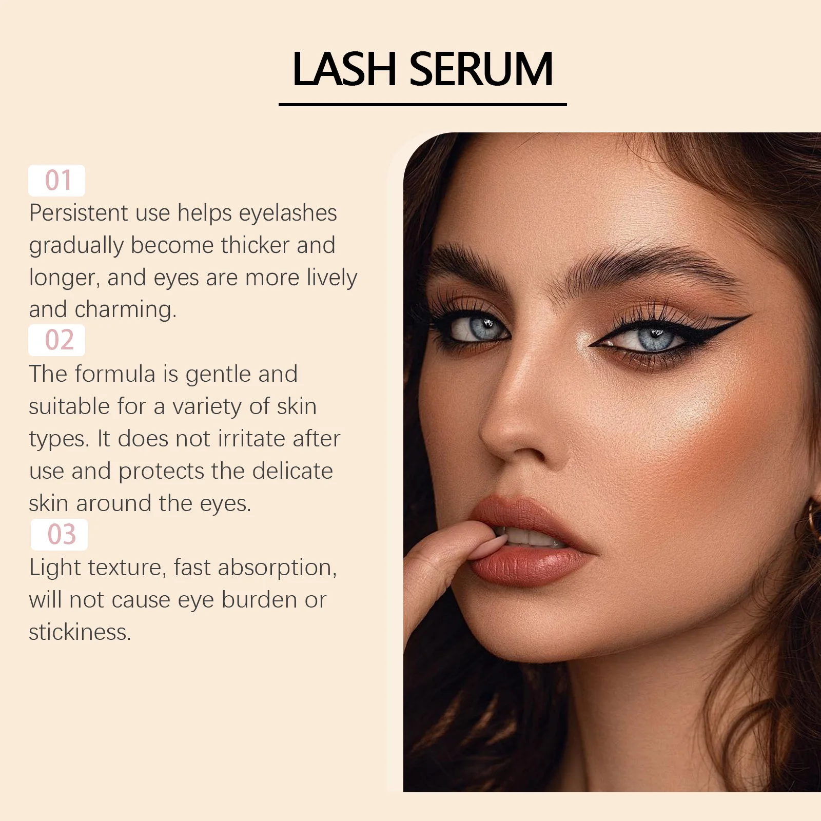 Fast Eyelash Growth Serum Natural Eyelash Enhancer Longer Fuller Thicker Curling Lash Treatment Eye Care Products Makeup