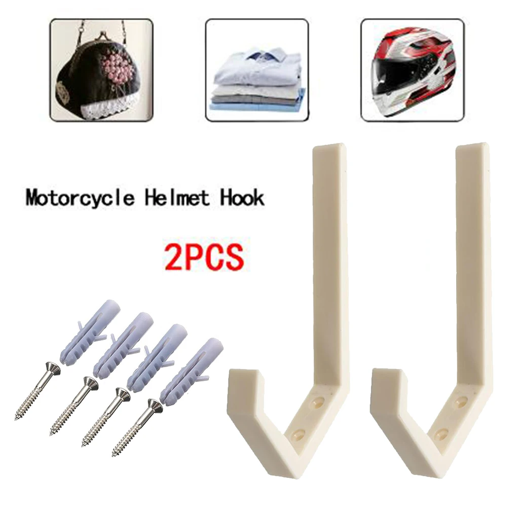 Motorcycle Helmet Holder 1Pairs Wall-mounted Motorbike Helmet Holder Hook Coat Hook Jacket Storage Rack Hanger Coats Hats Caps Helmet Rack Display Stand