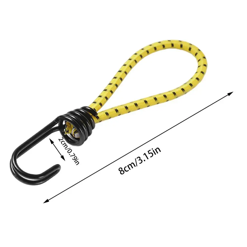 1pc Tent Elastic Rope Cord With Hook Camping Canopy Tarp Tent Fixation  Elastic Stretch Rope Short Bungee Straps Outdoor Supplies