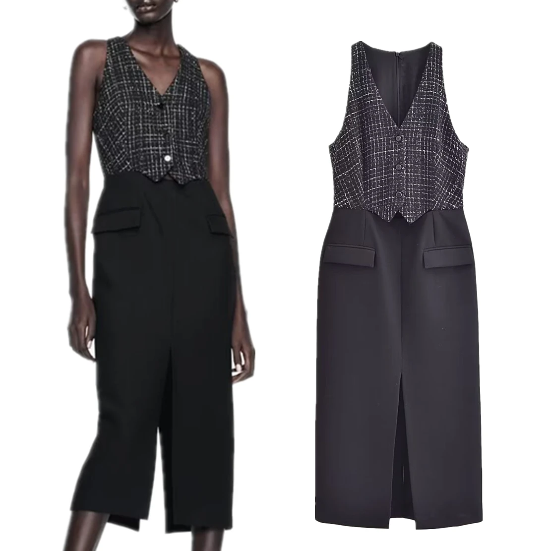 

Женское винтажное платье в стиле пэчворк, без рукавов