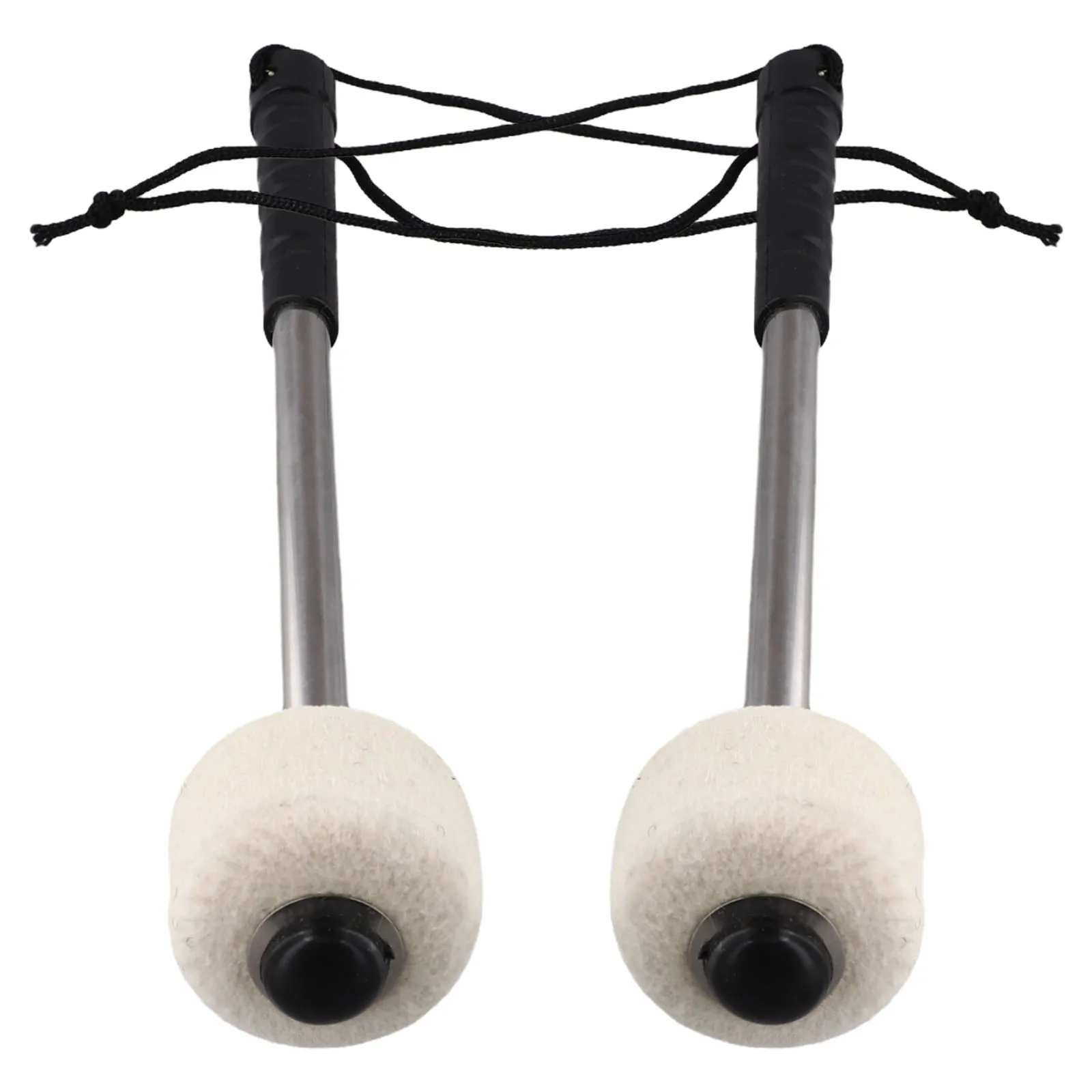 2Pcs Bass Drum Mallet Felt Head Mallet Timpani With Stainless Steel Handle For Percussion Instruments Accessories Comfortable