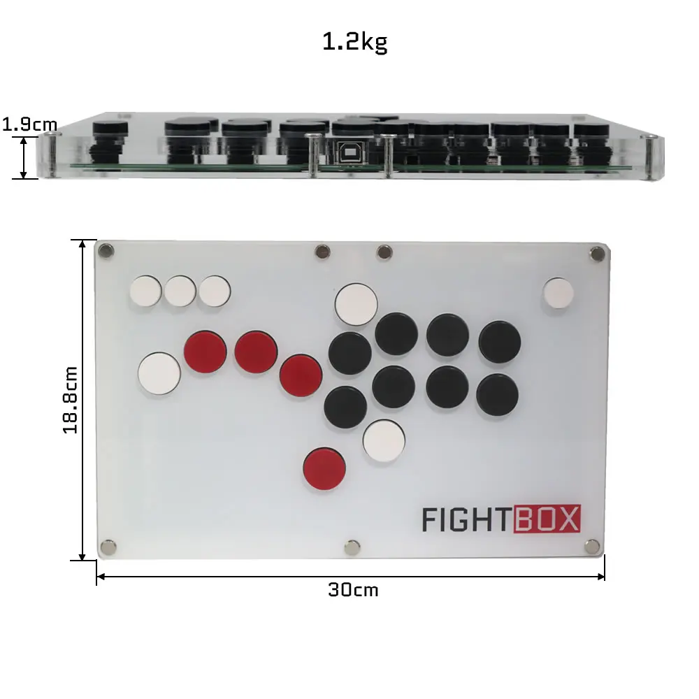 FightBox 모든 단추 레버리스 아케이드 게임 컨트롤러, PC, PS, XBOX, 스위치용 B10