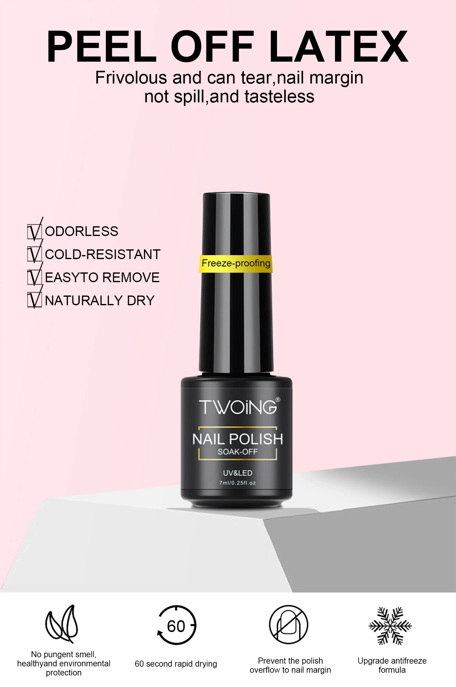 Description Picture 2 of item3 bottle Liquid Latex for Nails - Fast Drying Nail Polish Barrier, Peel-Off Latex Tape,Cuticle Guard and Skin Protector,Nail Art