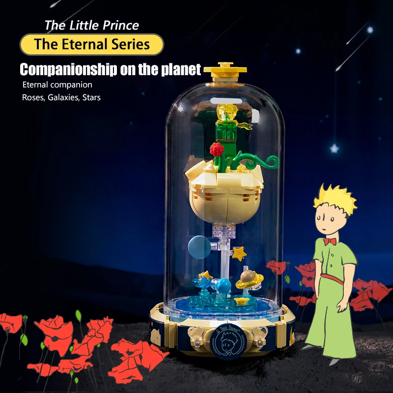 Moc Creative Rose Time Machine Plant Flower Display Cover Base Building Blocks Set Mattoni Giocattoli Per Bambini Regali Di Compleanno