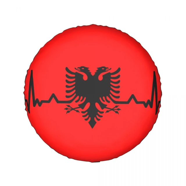 Herzschlag Albanien Flagge Ersatz Rad Reifen Abdeckung Albanischen Adler  Shqiponja Für Jeep SUV Camper Fahrzeug Zubehör