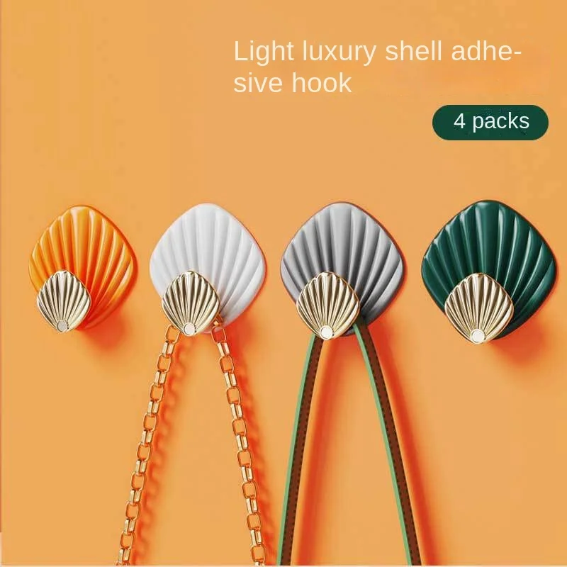 

INS Hook Optional Bathroom Kitchen Seamless Sticky Hook Punch-Free Strong Load-Bearing Sticky Hook 4 Pack