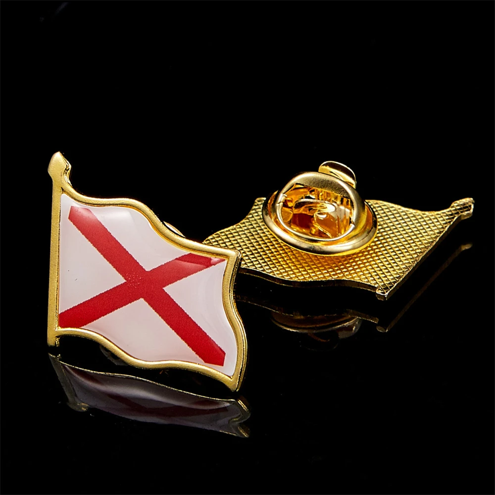 America Flag Lapel Pin Liberty National State of Alabama Safety Pins Badge Butterfly Brooch Pin