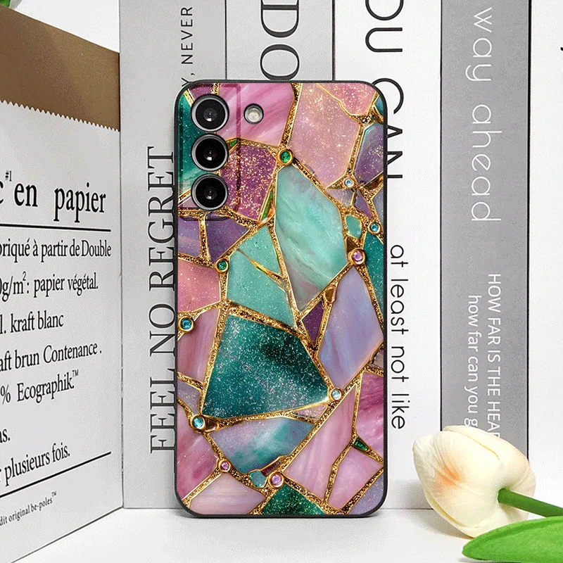 Vintage Art Green Marble Texture Printed Frosted Soft Phone Case