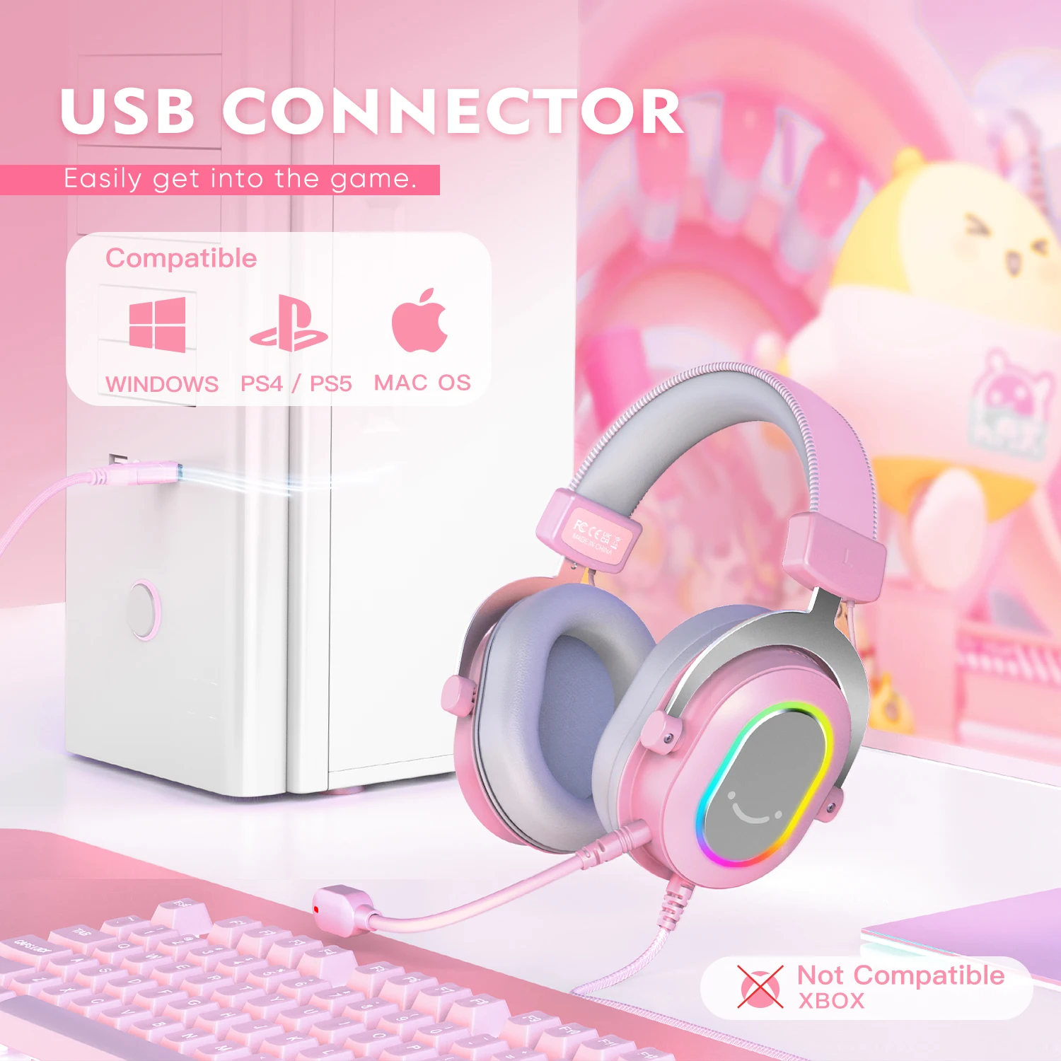 Fifine Ps4 Use Usb Headset Ps5 Pink Ps4 Headset With Mic FIFINE