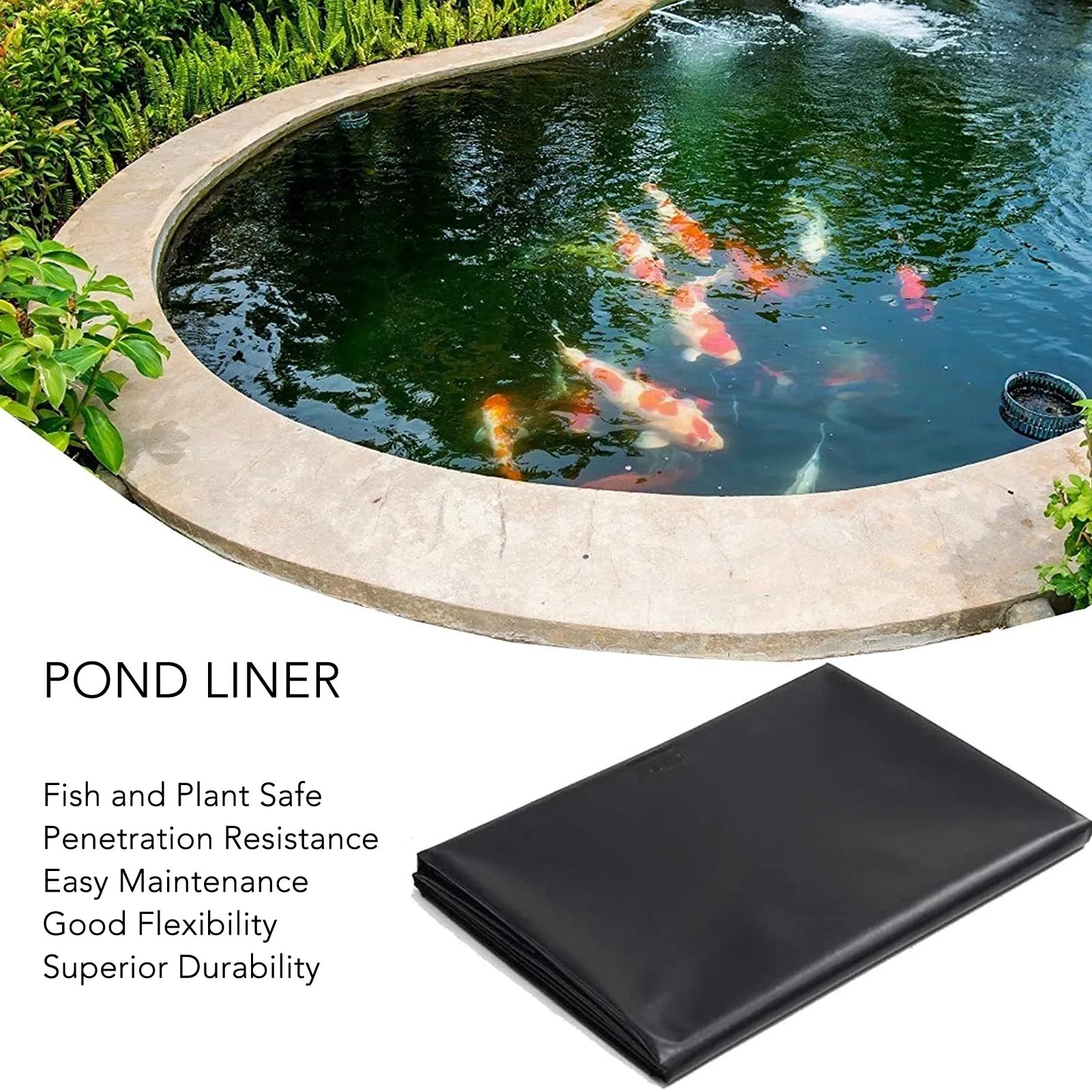 Black PE Pond Liner Black Pond Liner PE  Pond Liner for Waterfall Fish Ponds Garden Fountain