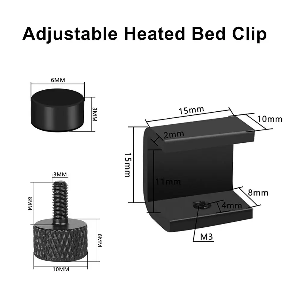 20 Clip Per Letto Stampante 3D, Clip Per Letto In Vetro, 7 Mm, Clip Riscaldate Per