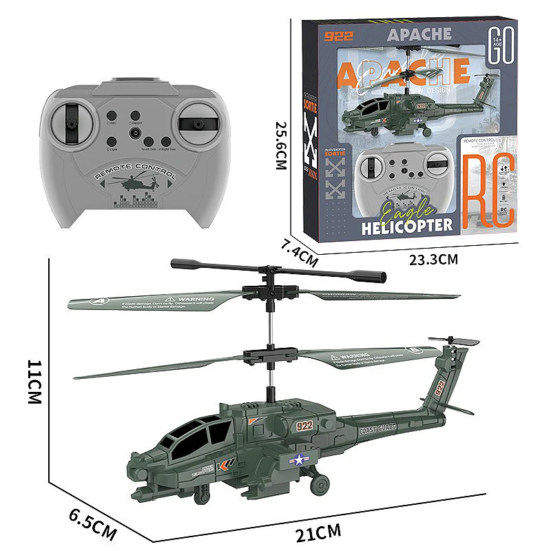 New Apache Remote-Controlled Helicopter With Gyroscope, Drop Resistant Armed Toy Model, Children'S Toy Helicopter 6