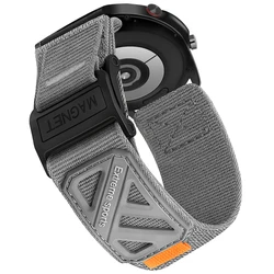 Magnetic Buckle Nylon Strap: Universal Replacement - 22MM (Grey)
