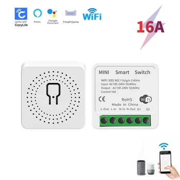 SIXWGH MiNi WiFi Smart Switch Cozylife รีโมทแอป Control Timer Home Improvement 2 Way Relay ทำงานร่วมกับ Google Home Aleax 1