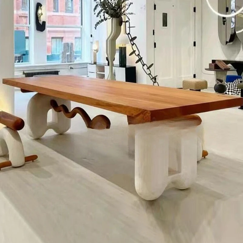 

Solid wood dining table, ancient art, quiet wind rectangular wooden dining table, dining table for Nordic solid wood homestays