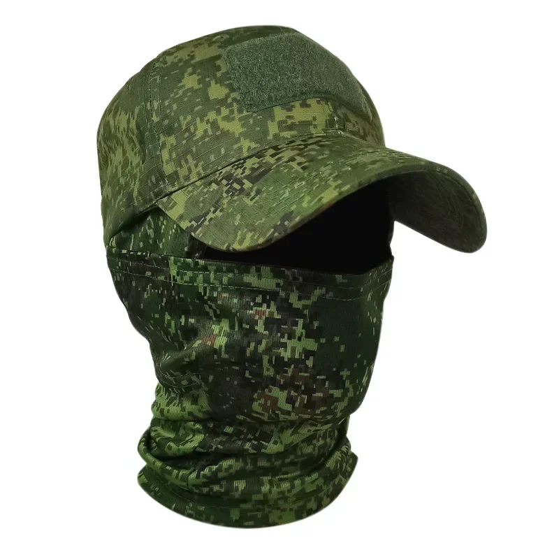 Tactical Baseball Cap Balaclava Full Face Mask Set Men Summer Snapback Sun Hat Outdoor Fishing Cycling Hunting Camouflage Scarf
