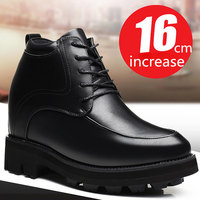 Zapatos de motocicleta para hombre, calzado de cuero Invisible, elevador en espera, 16cm, ideal para boda, banquete, Bar, ocasiones especiales