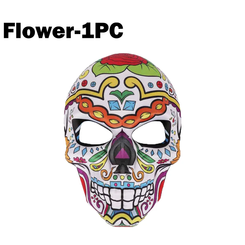 Spooky Day of the Dead Sugar Skull Mask – Festive Cosplay Party Accessory for Halloween Celebrations