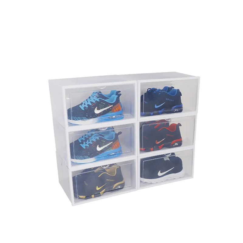 Boîtes de rangement en plastique transparent pour chaussures, vitrine  transparente AJ pour baskets, boîte à chaussures de football à haute  médication, armoire à chaussures empilable, 1PC - AliExpress