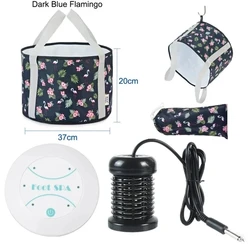 Enhanced Foot Spa Bath Massager - Foldable Electric Whirlpool for Relaxation and Fatigue Relief (With Dark Blue)