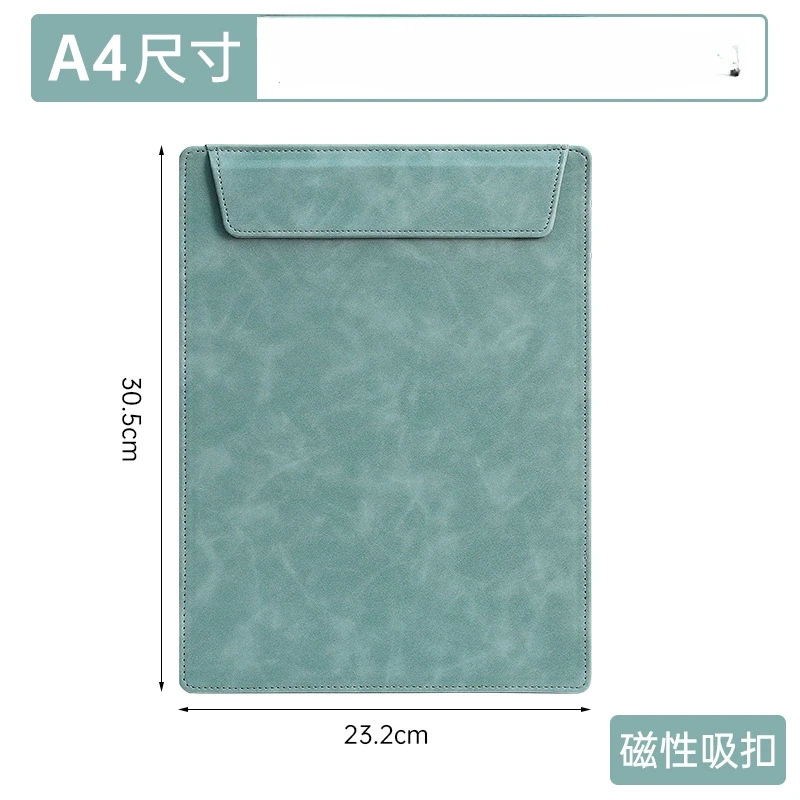 PU Leather Mini Magnetic Writing Clipboard Pure Color Writing Pad Business File Folder Restaurant Menu Covers Paper Organizer 6