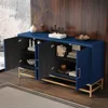 Accent Sideboard Cabinet  Retro Credenza Console Storage Cabinet Dining Buffet Table with 4 Doors & Adjustable 6