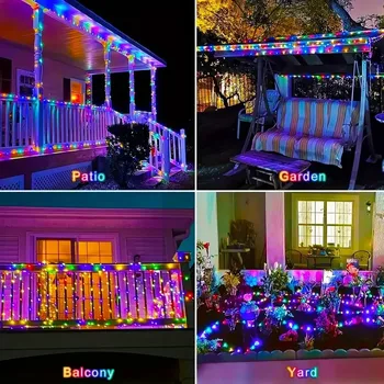 Fairy Lights Solar Garden Lights String Lights with 8 Modes Waterproof Wire Lights for Patio Yard Trees Christmas Party 4