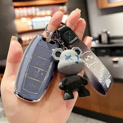 Premium TPU Car Key Case with Universal Design (Gray With Bear)
