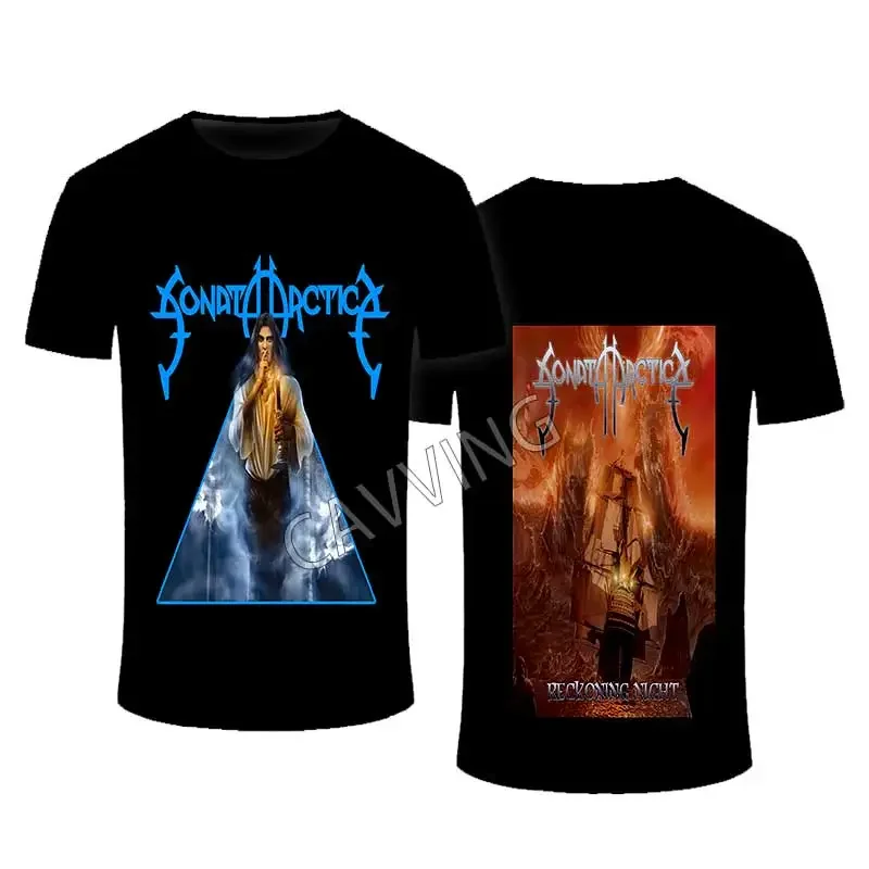 

Новинка, модная двухсторонняя уличная одежда для Sonata Arctica, топ в готическом стиле, хлопковые футболки унисекс в стиле Харадзюку L2