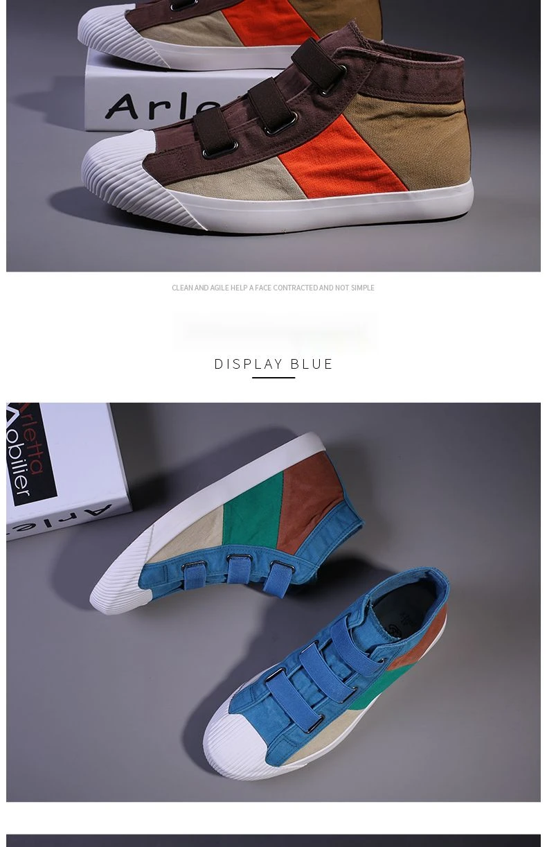 High top canvas new trend spring, versatile and easy to wear. Lazy men, board shoes for_voghion.com