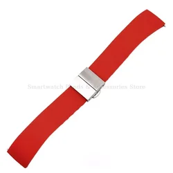 Quick Release Silicone Watch Strap with Butterfly Clasp Bracelet for 18mm (Red)
