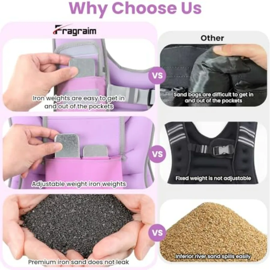 Adjustable Weighted Vest for Women Men, 14-18lb Weight Vest with 4 Removable Iron Weights, Phone Holder and Back Pocket, Vest fo