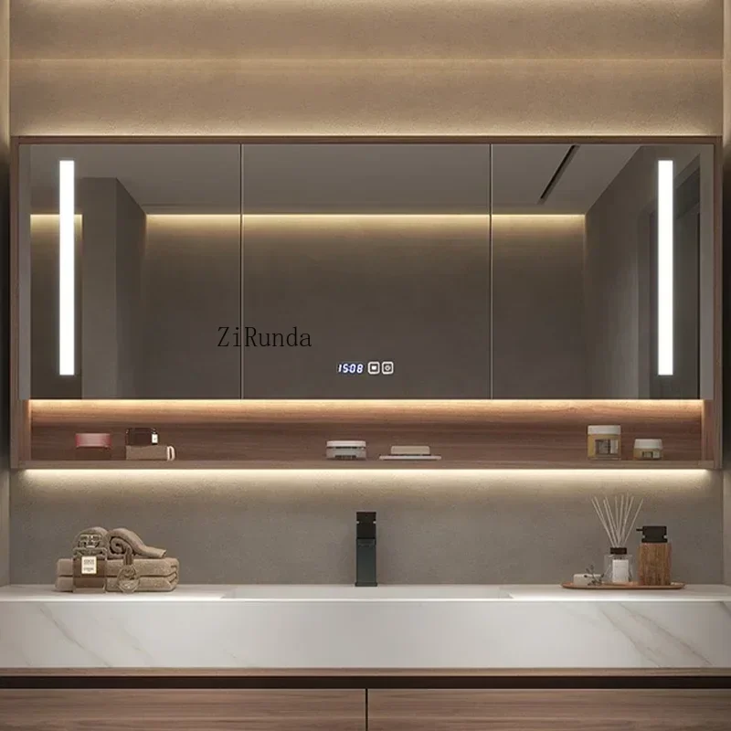 Smart Bathroom Cabinets Minimalism Wall-mounted Fog Removal Storage Bathroom Mirror Cabinet Home Furniture Armario Bano FYBC