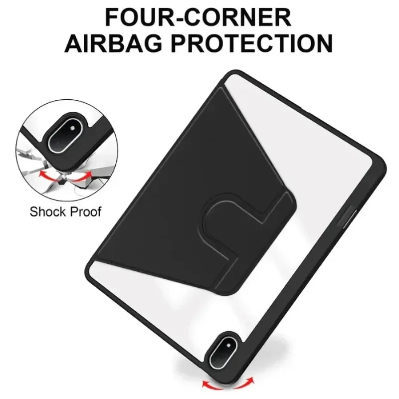 13.2 Inch 360 Rotating Acrylic Back Tablet Case with Pencil Holder