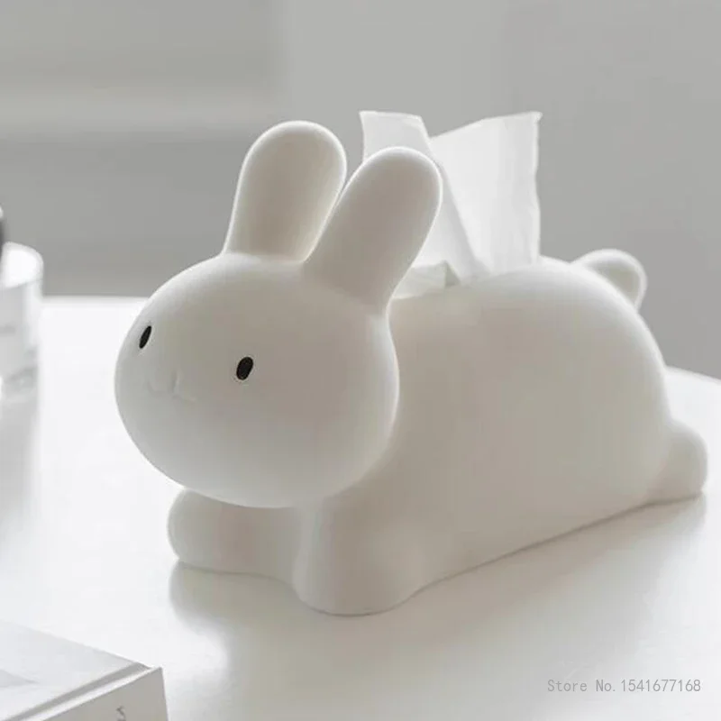 Creative Modern European Art Rabbit Tissue Box Luxury Tea Dining Table Living Room Bedroom Hotel Decoration Napkin Box 1Pc